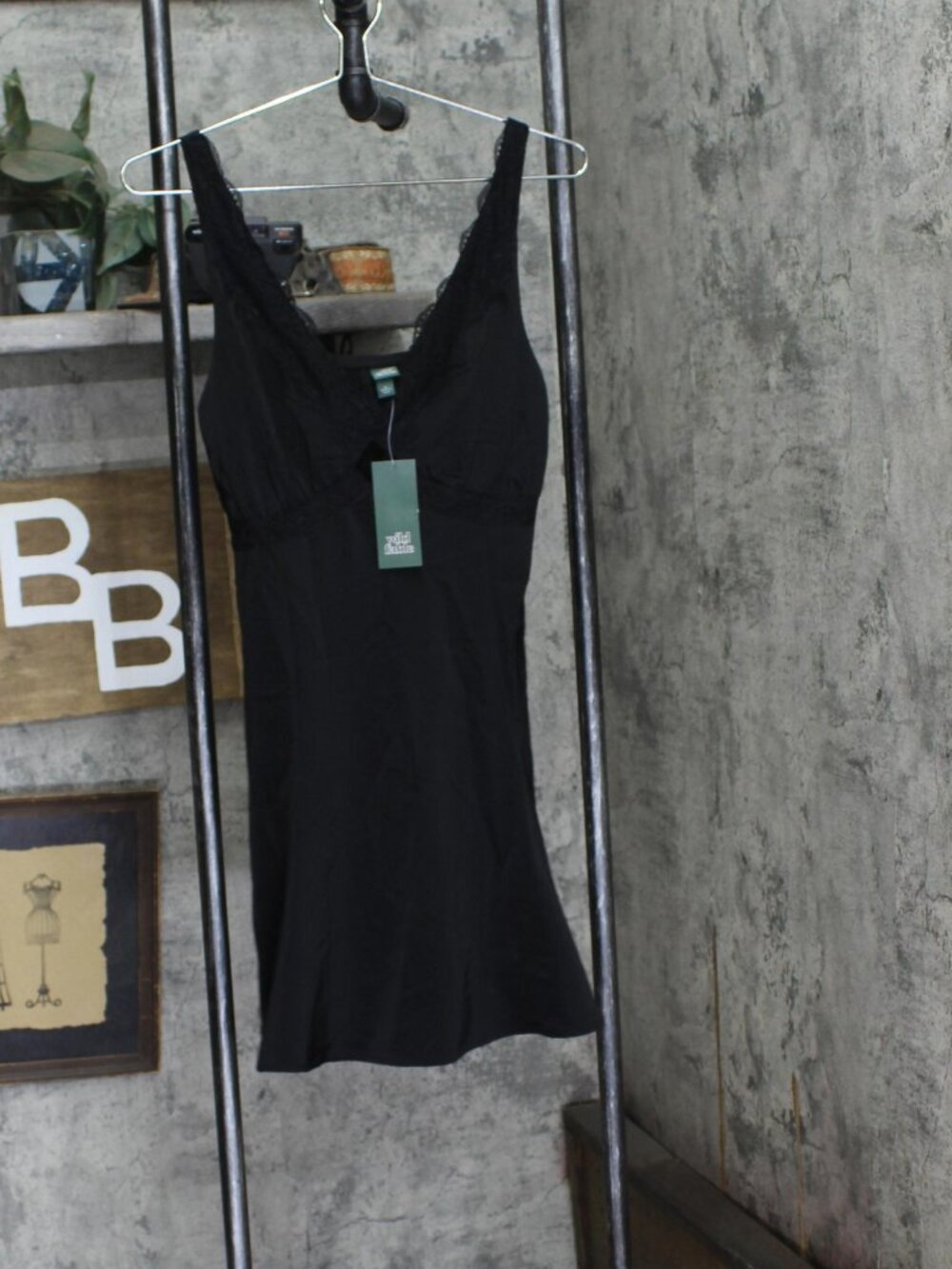 Wild Fable Black Wild Fable Lace Trim Mini Slip Holiday Dress S Sz S